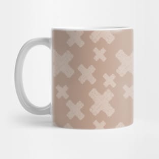 Minimal neutral beige tie-dye geometric X pattern Mug